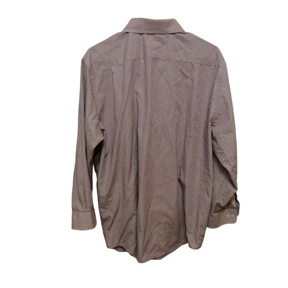 Croft & Barrow Mens Long Sleeve Button Down Size 17 1/2 32/33 Red White - Picture 2 of 4